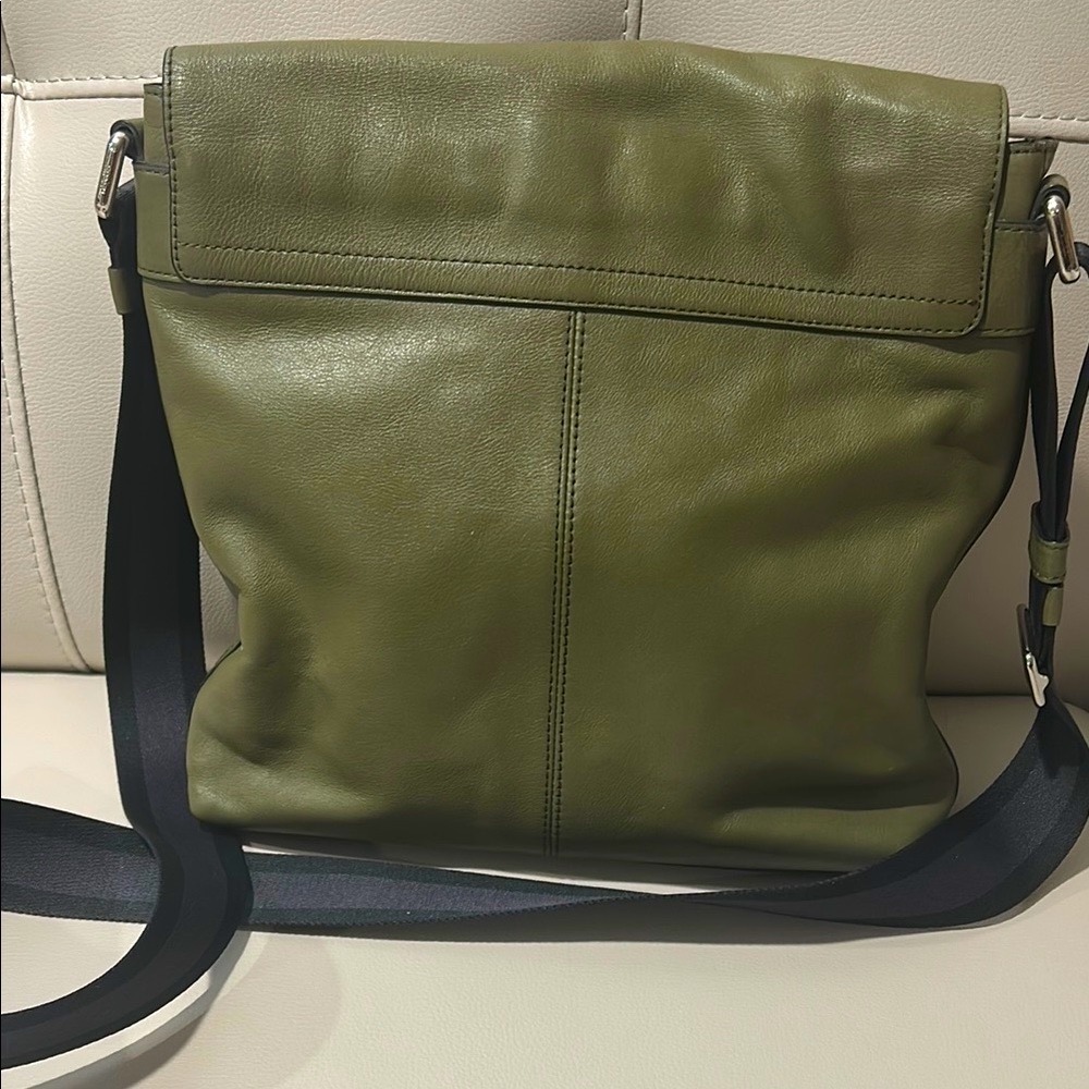 Coach Olive Green Leather Messenger Bag - Picture 5 of 13